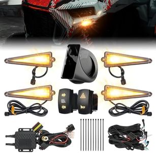 KEMIMOTO UTV Triangle Turn Signal Kit with Rocker Switch and 110 dB Horn