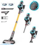 CHEBIO Cordless Vacuum Cleaner, 500W/40Kpa Vacuum Cleaners with Self-Standing, Vacuum with LED Display, Anti-Tangled Stick Vacuum, Lightweight Cordless Vacuums for Carpet/Hardwood Floor/Pet Hair