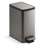 DOLPHY Rectangular Stainless Steel 05L Pedal Bin With Plastic Bucket And Lid| Trash Can For Home