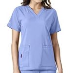 Carhartt Cross-Flex Women's Media Scrub Top, Ceil Blue, Medium