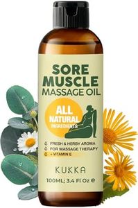 Kukka Essential Oils Sore Muscle Massage Oil for Massage Therapy - 100% Pure Natural Relaxing Body Oil for Pain Women & Men - Eucalyptus Roman Chamomile Blended - Spa Quality & Light Weight 100 ML