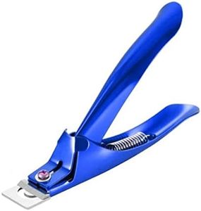 Acrylic False Nail Clipper Cutter - Stainless Steel Sharp Nails Edge Trimmer – By DMX INTL (Blue)