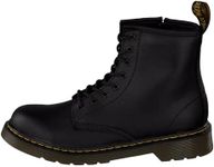 Dr. Martens Air Wair Delaney Youth Girls US Size 4 Black Leather Casual Boots