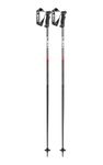 LEKI QNTM Lightweight Aluminum Ski Poles for Alpine Skiing - Black-Llight Anthracite-Bright Red - 115 cm