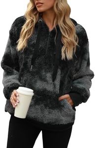 Yanekop Fuzzy Sweater for Women Plus Size Hoodies Sherpa Hoodies Womens Gifts Tie Dye Sweatshirts for Women(C Grey Mixed,S)