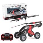 FLYBOTIC Air Wheelz, Rechargeable RC Heilcopter, 2-Channel Helicopter with LED Lights, Drive on Land and Fly, Auto-Stable Technology, Suitable for 10+