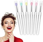 Abeillo 6PCS Silicone Lip Brush, Silicone Lip Applicator Reusable Lip Balm Applicator with Cap Lip Scrub Brush Lip Brush for Lipstick, Eyeshadow, and Cream Lip Mask (Multicolor)