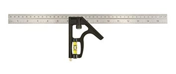 Johnson Level & Tool 420EM-S Heavy Duty Professional Inch/Metric Metal Combination Square, 16", Silver, 1 Square