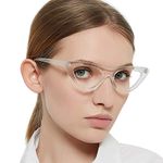 MARE AZZURO Cateye Computer Reading Glasses Women Blue Light Blocking Readers 0 100 150 200 250 300 350 (Transparent, 2.5)