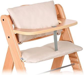 hauck Coussin Chaise Haute Bebe Deluxe (2 Pièces), Réducteur Compatible Chaises Bébé Alpha, Inclus Assise Rembourrée et Dossier de Siège, Beige