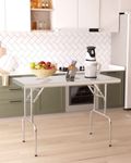 Garvee Stainless Steel Folding Table 48" x 24", [NSF Certified][Heavy Duty] Commercial Kitchen Prep Table for Home, Restaurant, Hotel