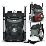 BAGNN Baseball Bag for Adult and Youth, Large Capacity Bat Bag Lightweight Softball Bag with Shoe Compartment and Fence Hook for TBall Bat & Equipment, Waterproof Baseball Backpack for Helmet, Gloves