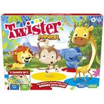 Hasbro Gaming Twister Junior Game, Animal Adventure 2-Sided Mat, 2 Games in 1, Party Game, Indoor Game for 2-4 Players