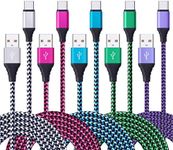 FiveBox 5Pack 6FT USB Type C Cable Phone Charger Fast Charging Cord Compatible Motorola Moto G10 G9 G8 G7 Power Plus Play, Edge/G Power/Stylus/Razr/One 5G Ace/G100, G6 X4 Z4 Z3 Z2 Z Play Force Droid