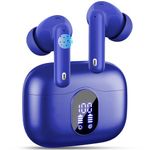 Wireless Earbuds, Bluetooth 5.3 Headphones In Ear with 4 ENC Noise Cancelling Mic, 2023 Bluetooth Earphones Mini HI-FI Stereo Sound, LED Display Wireless Headphones 36H Playtime IP7 Waterproof, Blue