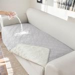 Genina 100% Waterproof Couch Cover for 3 Cushion Couch Sofa Cover for Dogs, Anti-Slip Sofa Covers Washable Couch Covers for Sectional Sofa L Shape Couch Protector, 1 Piece (Off White, Sofa Large)