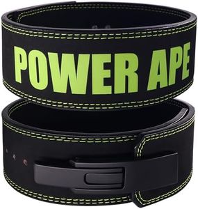 Power Ape Leather Weight Lifting Belt with Lever Buckle Gym Fitness Training Double Strength Bodybuilding Workout Belt Men and Women Support Powerlifting Equipment（black m）
