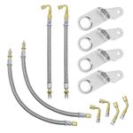 Kyostar Valve Stem Extenders, Double Tires Air Inflation Kit 6 Pieces Valve Extender Brass Adaptor 4 Pieces Brackets Universal Air Inflation Kit