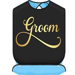 BWWKTOP Groom Bibs With Crumb Catcher Groom Clothing Protectors Bridal Shower Gag Gifts Adult Bibs For Wedding Party (Groom Bibs)