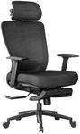 FLEXISPOT Ergonomic Office Chair, Mesh Back Swivel Computer Chair, Home Office Desk Chairs, with 4D Headrest/Lumbar Support/17in Retractable Footrest/400LBS Heavy Duty/Foam Seat Black OC3