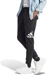 adidas Men's Sportswear Essentials Fleece Tapered Cuff Big Logo Jogger Pants, Black, Medium