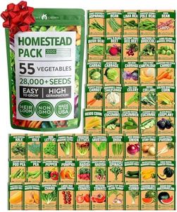 HOME GROWN 27,500+ Heirloom Vegetable & Fruits | 55 Variety Garden Survival Gear and Supplies Prepper Supplies | Non GMO Gardening Seed Starter Kit | Gifts for Men Women