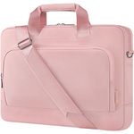 DOMISO 17 inch Laptop Sleeve Business Briefcase with Shoulderstrap Laptop Carrying Bag for 17-17.3 inch Dell XPS/Inspiron 17 / HP Gaming Pavilion 17 / ASUS,Pink