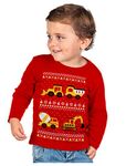 I'm Digging Long Sleeve Shirt Toddler Kids Tractors Ugly Christmas Sweater Style 3T Red