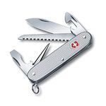 Victorinox Farmer Alox Swiss Army Knife, Multi Tool, 9 Functions, Wood Saw, Silver, Medium/60 mm