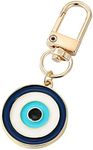 MyfavoriteK Cute Evil Eye Keychain for Women Good Luck Charms Key Chain for Car Keys Holder Bag Purse Backpack, Blue