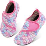 L-RUN Kids Water Shoes Lightweight Children Swim Shoes for Beach Boys Aqua Sock Purple 2.5-3.5 Big Kid=EU34-35