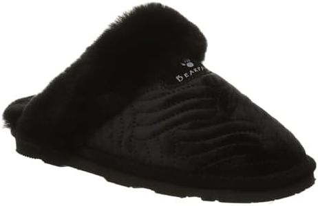 BEARPAW Women's Effie Multiple Colors | Women's Slipper | Women's Shoe | Comfortable & Lightweight, Black Velvet, 10