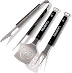 YouTheFan NFL Las Vegas Raiders Spirit Series 3-Piece BBQ Set, Stainless Steel, 22" x 9"