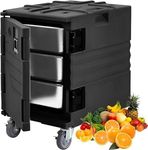 Food Warmer,Portable Food Warmer 82Qt Hot Box for Catering, Lldpe Food Box Carrier Double Catering for 3/6 "or 6/2.5" Plates.End Loader w/Wheels Family Gathering, Canteen, Restaurant