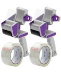 Mr. Pen- Packing Tape Dispenser Gun 2-Inch, 2 Pack with 2 Rolls Tape, Purple Heavy Duty Packing Tape with Dispenser, Packaging Tape, Clear Packing Tape, Tape Gun for Packing Boxes, Moving Tape