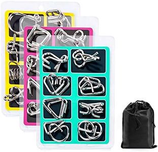24 Pcs Metal Wire Puzzle, Unlock Interlock IQ Test Game, Magic Trick Toy Gift for Kids and Adults