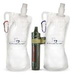 Survivor Filter Squeeze Kit - Collapsible Bottle & Filter Straw - Viral, Parasite, Bacterial Filter