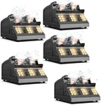DazzlingStage 3 in 1 Fog Bubble Machine with 2 Bubble Fans, 7 CH RGB 18 LED Lights Smoke Bubble ALL IN 1 Machine, Fog Machine for Halloween, Chrismas, 5 Packs