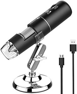 Wireless Digital Microscope Handheld USB HD Inspection Camera 50x-1000x Magnification with Stand Compatible with iPhone, iPad, Samsung Galaxy, Android, Mac, Windows Computer