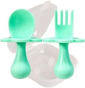 Grabease Baby Spoons Toddler Spoons Baby Silverware Toddler Utensils, BPA-Free & Phthalate-Free for Baby & Toddler, 1 Set, Mint