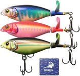 Pristis 3pcs topwater Fishing Lures with Single-Blade Propeller Tail, top Water plopper swimbaits Suitable for Saltwater Freshwater, plopping Sputter Bait, Floating Lures for bass Pike Perch Walleye