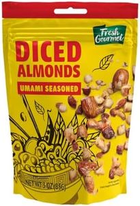 Fresh Gourmet Umami Seasoned Diced Almonds - 3oz Bag - Crunchy Savory Salad Topping for Salads, Bowls, Noodles & Meals, Snack & Meal Topper