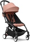 Stokke YOYO3 Stroller from 6 Months - Includes Black Frame/Ginger Seat Cushion + Canopy - Folds in & Out in a Flash - Light & Compact - Carry-On Compatible