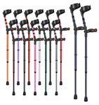 Ossenberg Comfort Grip Closed Cuff Double Adjustable Crutches – Blue - Pair | Height Adjustable Elbow Crutches for Men Women Adults Arthritis Comfort Anatomic Handle Forearm Ergonomic