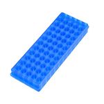 uxcell Polypropylene Test Tube Rack Double Panel 60 Well for 0.5ml/1.5ml/2ml Centrifuge Tube Holder Blue 2Pcs
