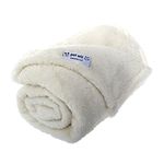 Soft Fluffy Fleece Blanket for Cats & Dogs | Warm Pet Throw | Machine Washable | Bed Blanket and Travel | Protects Furniture | Cream, Medium 80 x 100cm