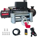 GarveeTech 13800lbs Electric Vehicle Winch, Waterproof IP67 80ft Steel Cable Truck Winch with Wireless Handheld Remote, 12V Power Winch for Towing UTV Off Road Vehicle