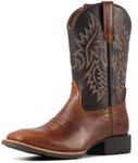 SUREWAY Cowboy Boots For Men - Mens Square Toe Western Boot,Oil/Slip Resistant,Durable Fashionable Classic Pull on 10 Inch Wellington Boots - Soft Toe Work Boots