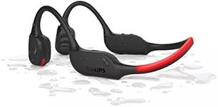 Philips Audio TAA7607BK/00 Wireless Open Ear Sports Headphones, IP66 Splash and Sweat Protection, Up to 9 Hours Playtime, LED Safety Lights, Black, One Size