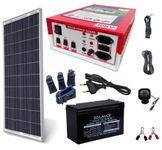 Zatka Machine kisan 10kv 30 Acre Solar fencing AC DC jhatka machine set (10kv machine,40 watt panel,7.5ah Battery, 230V adapter,100 insulator)